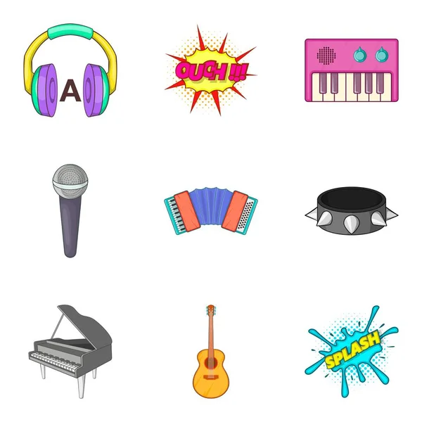 Piyano Icons set, karikatür tarzı