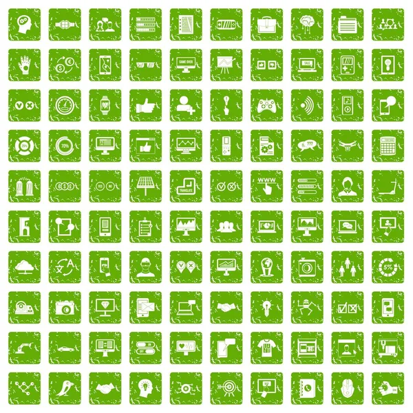 100 arayüzü simgeler grunge yeşil ayarla