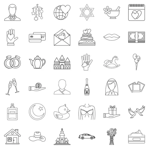 Romantik Icons set, anahat stili