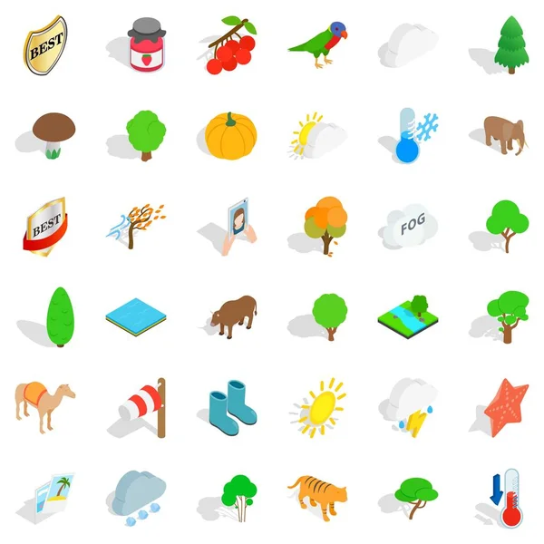 Vahşi hayvan Icons set, izometrik stili