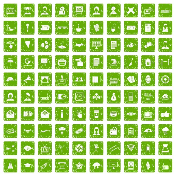 100 gazeteci simgeler grunge yeşil ayarla