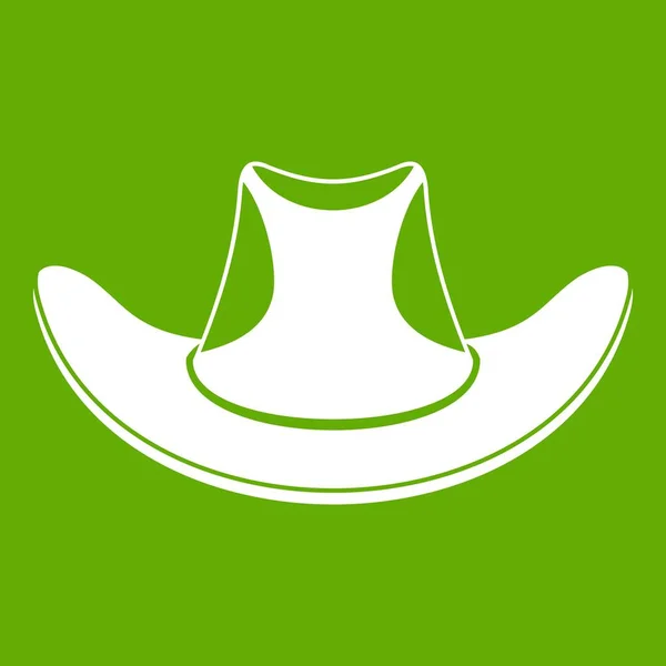 Ícone de chapéu de cowboy verde —  Vetores de Stock