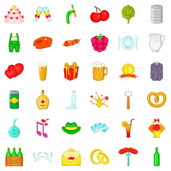 Tuzlu kraker Icons set, karikatür tarzı