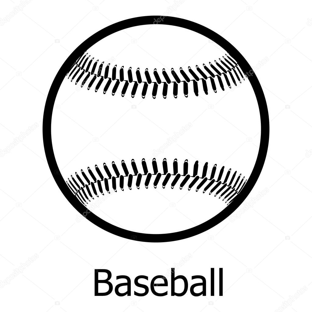 Baseball icon, simple black style