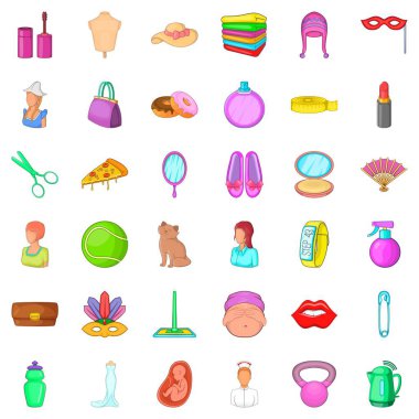 Salon Icons set, karikatür tarzı