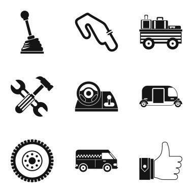 Yüzük yarış Icons set, basit tarzı