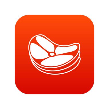 Biftek simgesi dijital kırmızı