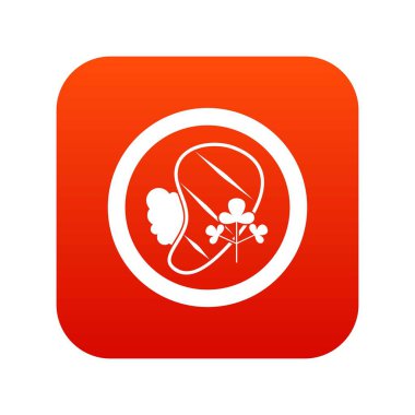 Biftek simgesi dijital kırmızı