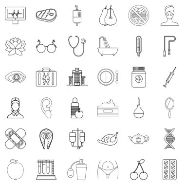 Şırınga Icons set, anahat stili