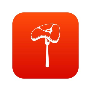 Biftek simgesi dijital kırmızı