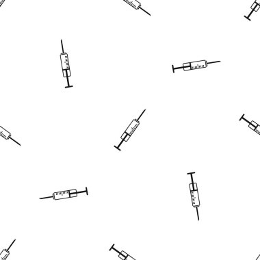 Şırınga desen sorunsuz siyah