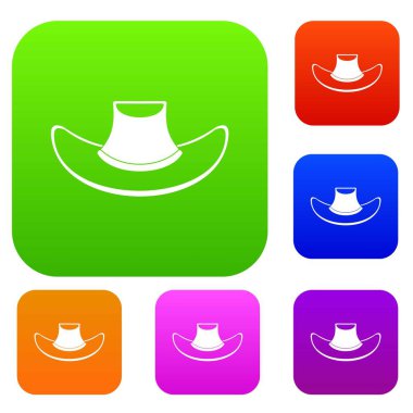 Kovboy şapkası renk koleksiyonu ayarla