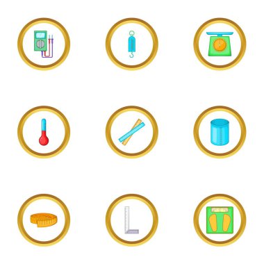 Ölçü aracı Icons set, karikatür tarzı