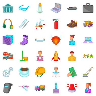 Kask Icons set, karikatür tarzı