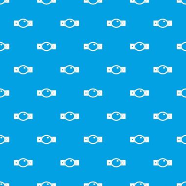 Oval şekilli tokası desen kesintisiz mavi kemer