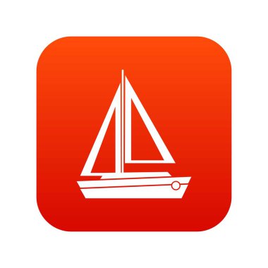 Küçük tekne simgesi dijital kırmızı