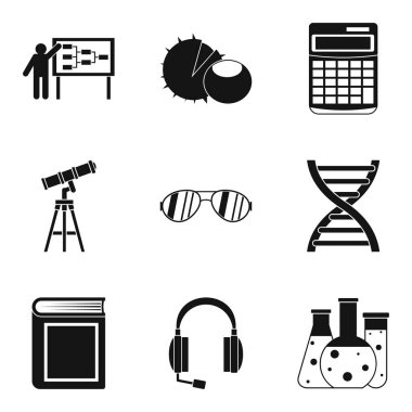 Doktrin Icons set, basit tarzı