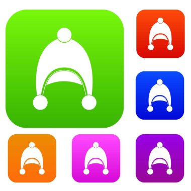 Sıcak şapka renk koleksiyonu ayarla