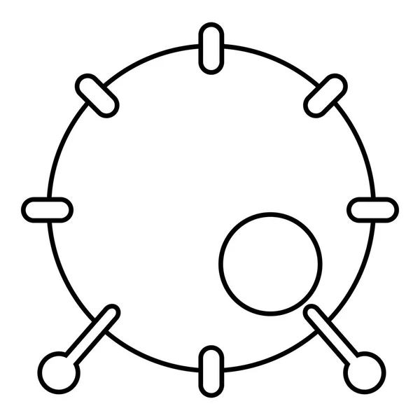 Trommel pictogram, Kaderstijl — Stockvector