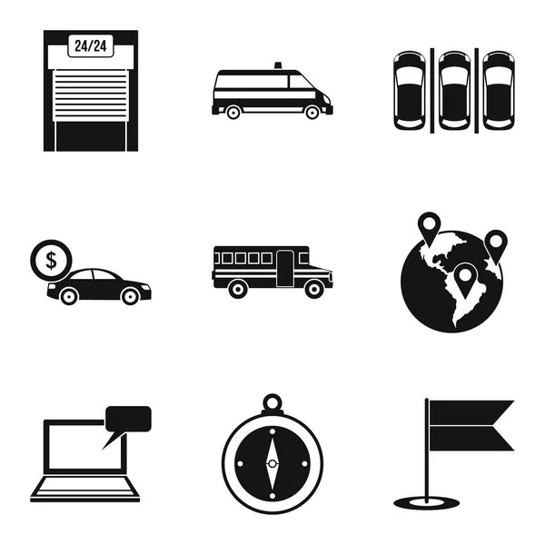 Conjunto de iconos de transporte urbano, estilo simple — Vector de stock