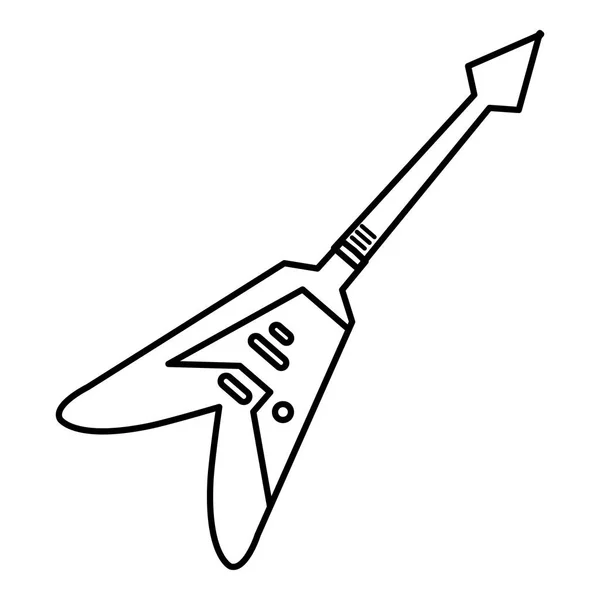 Elektrische gitaar pictogram, Kaderstijl — Stockvector