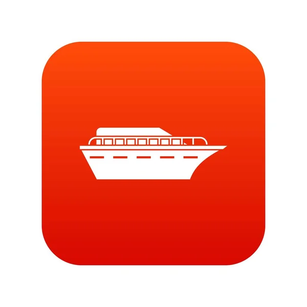 Ícone Powerboat vermelho digital — Vetor de Stock