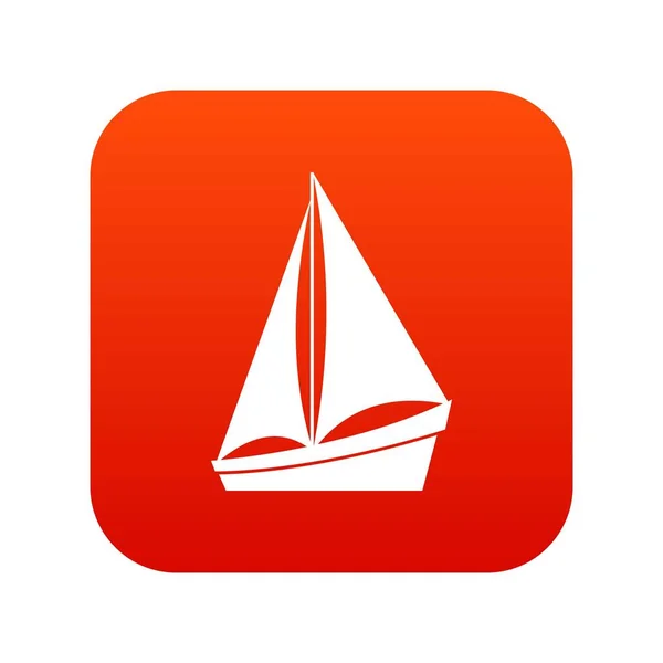 Piccola icona yacht digitale rosso — Vettoriale Stock