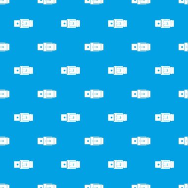 Kare tokası desen kesintisiz mavi kemer