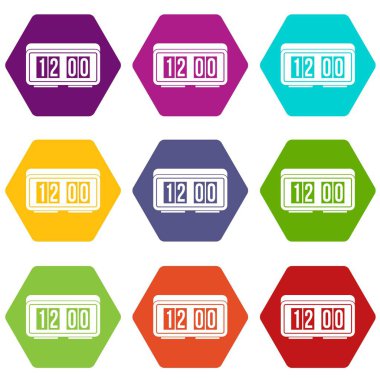 Renk altı yüzlü Icon set izle