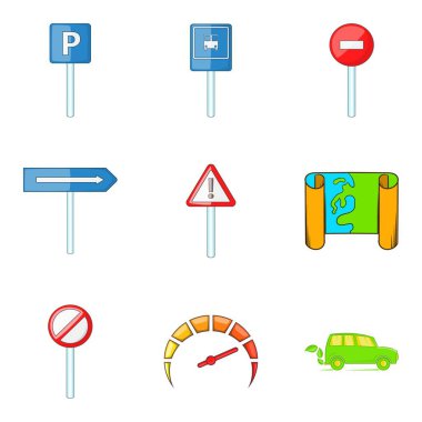 Trafik işareti Icons set, karikatür tarzı
