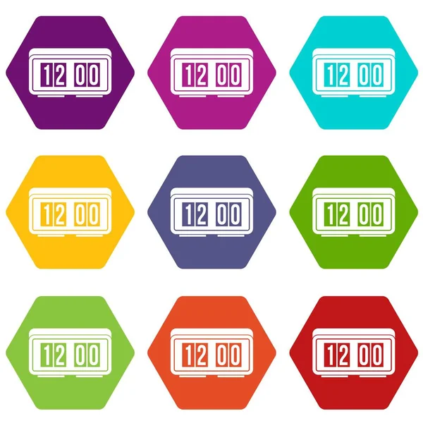 Renk altı yüzlü Icon set izle