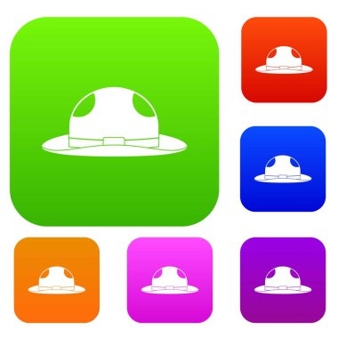 Yaz şapka renk koleksiyonu ayarla