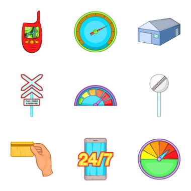 Sınırlama Icons set, karikatür tarzı