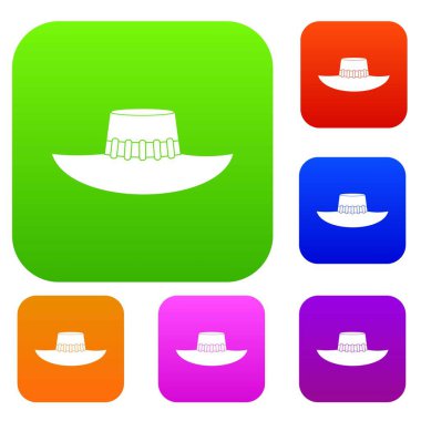 Kadın şapka renk koleksiyonu ayarla