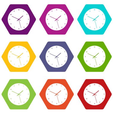 Renk altı yüzlü Icon set izle