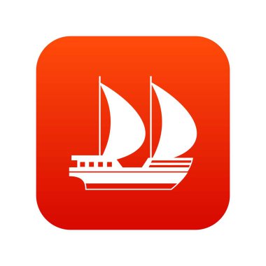 Büyük yat simgesi dijital kırmızı