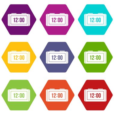 Renk altı yüzlü Icon set izle