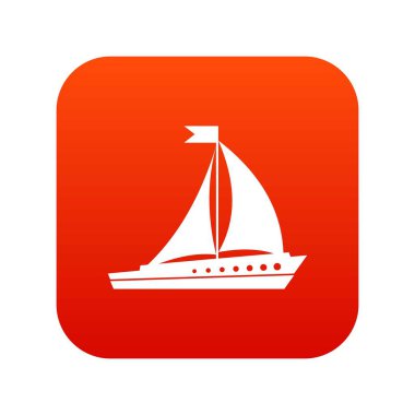 Yelken gemi simgesi dijital kırmızı