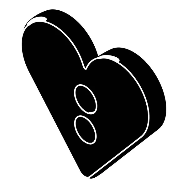 Ícone de botão de roupas de coração, estilo simples — Vetor de Stock