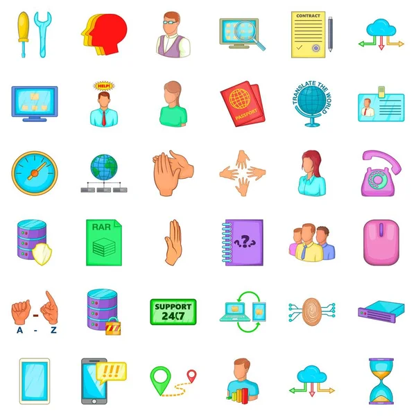 Conjunto de iconos de mensaje, estilo de dibujos animados — Vector de stock