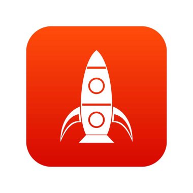 Roket simgesi dijital kırmızı