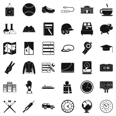 Sunucu Icons set, basit tarzı