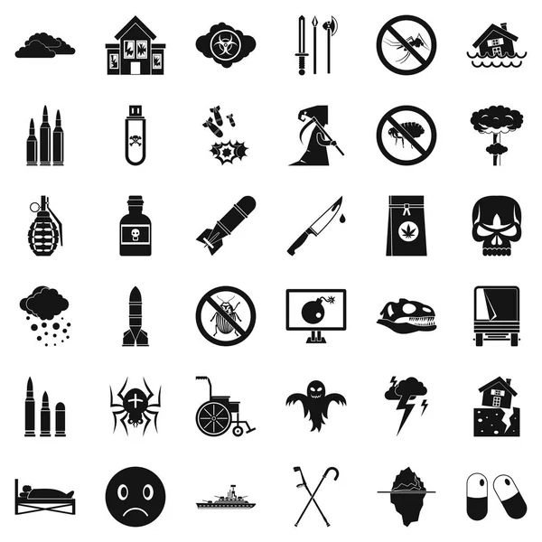 Koltuk değneği Icons set, basit tarzı