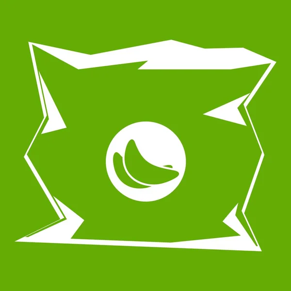 Sacchetto stropicciato di chip icona verde — Vettoriale Stock