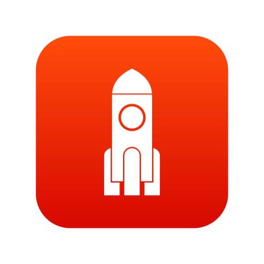 Roket simgesi dijital kırmızı