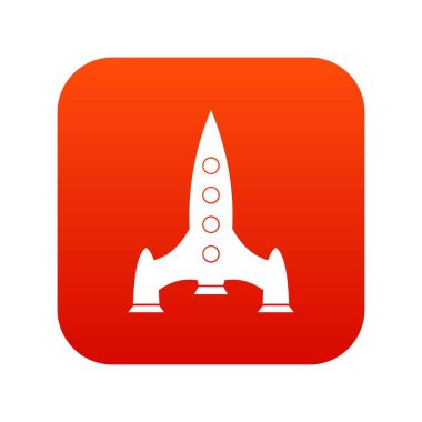 Roket simgesi dijital kırmızı