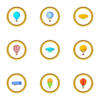 Vintage balon Icons set, karikatür tarzı