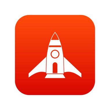 Roket simgesi dijital kırmızı