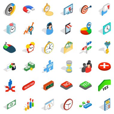 Ekip çalışması Icons set, izometrik stili