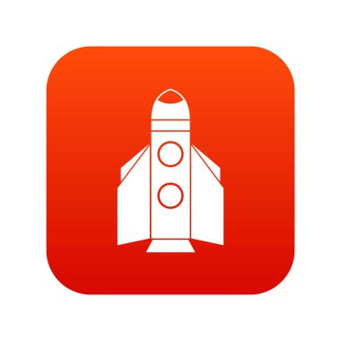 Roket simgesi dijital kırmızı